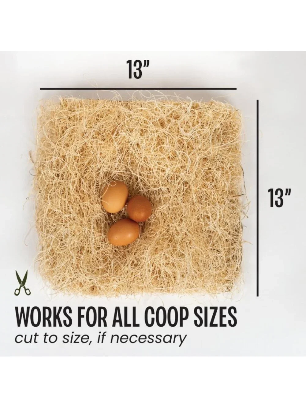 Coop Nesting Pads for Chickens - USA Grown Aspen Excelsior Liners, 13x13, 40